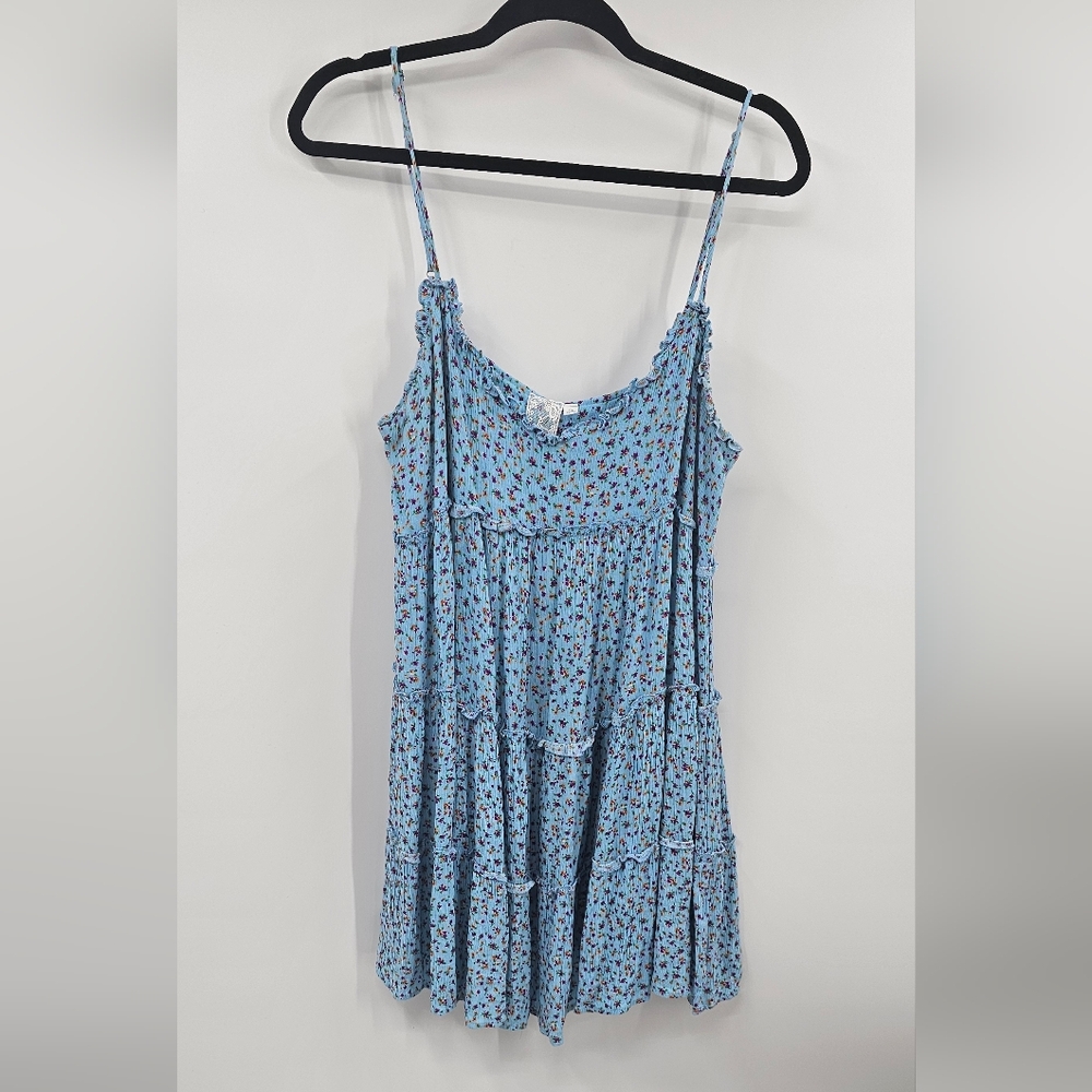 Sadie & Sage Flowy Blue Floral BabyDoll Dress Size XL